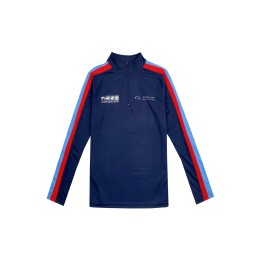 Custom-made half-breast zipper women's polo shirt design fashion print logo polo shirt sky blue red contrast color equestrian club half-breast zipper polo shirt supplier  Jumping Jumping Athletics  P1463 Custom-made half-breast zipper women's polo shirt design fashion print logo polo shirt sky blue red contrast color equestrian club half-breast zipper polo shirt supplier  Jumping Jumping Athletics  P1463